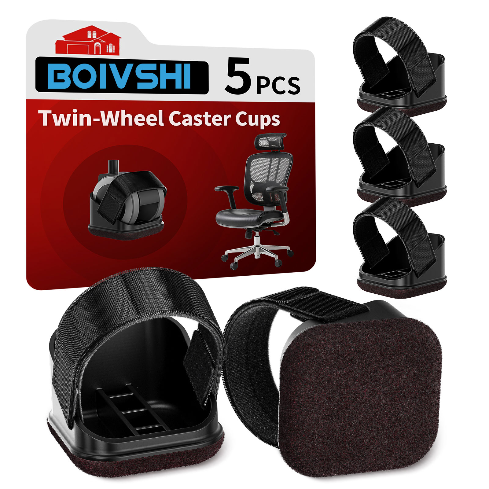 Office Furniture Warehouse - 5PCS Chair Leg Protectors Office Chair
