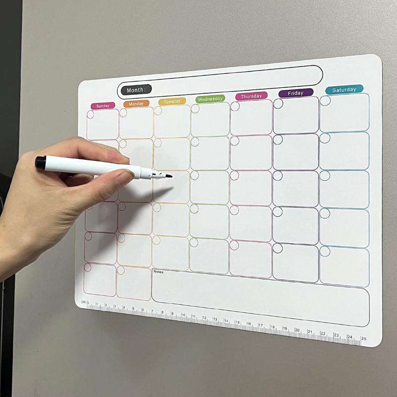 Magnetic Whiteboard Calendar - Magnetic Refrigerator Dry Erase Monthly Calendar