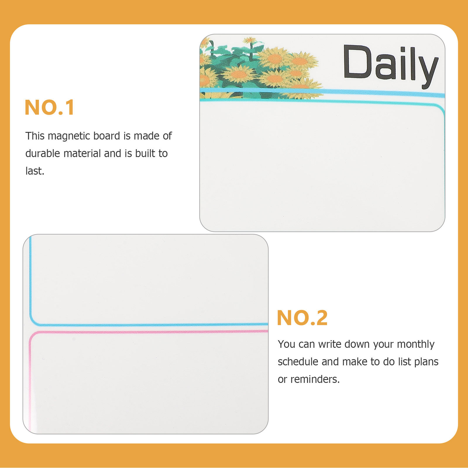 Magnetic Whiteboard Calendar - Magnetic Whiteboard Set for Fridge Daily