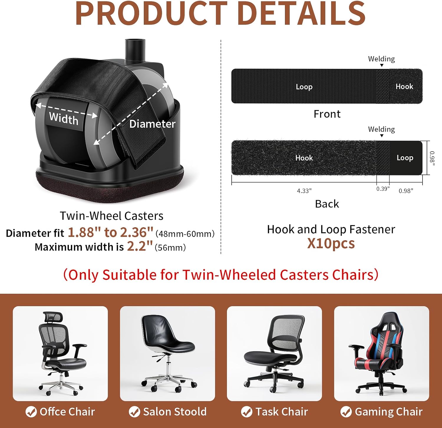 5PCS Chair Leg Protectors Offi - огляд і ціна Office Furniture Warehouse