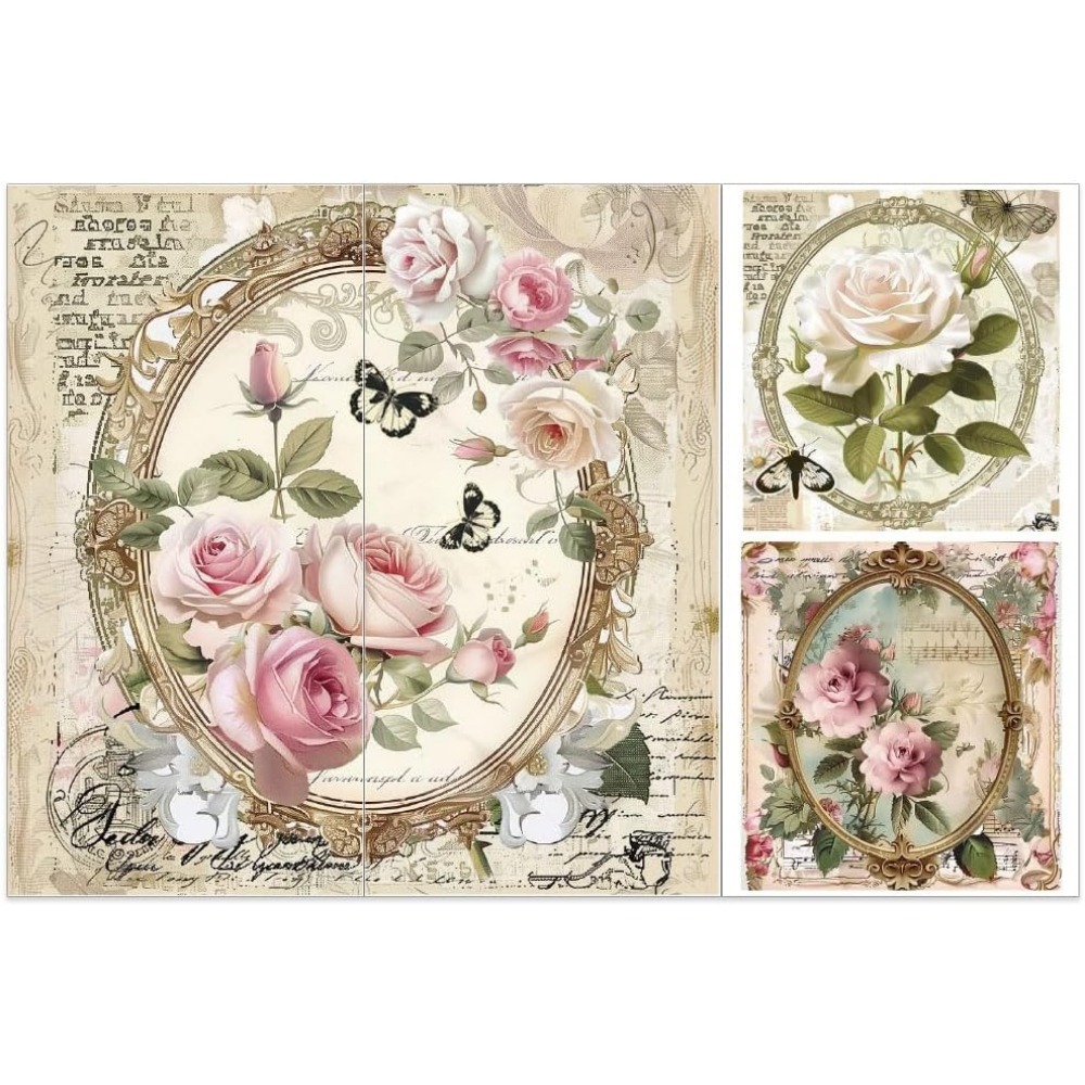 3pcs/Set Rose Rub on Transfers - огляд і ціна Office Furniture Warehouse